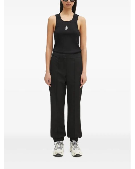 Samsøe & Samsøe Black Pleated Straight-Leg Trousers