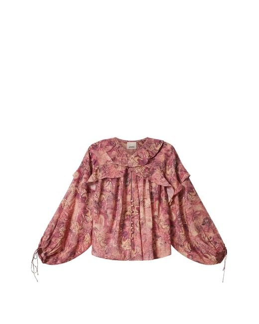 Isabel Marant Red Charis Mandala-Print Blouse