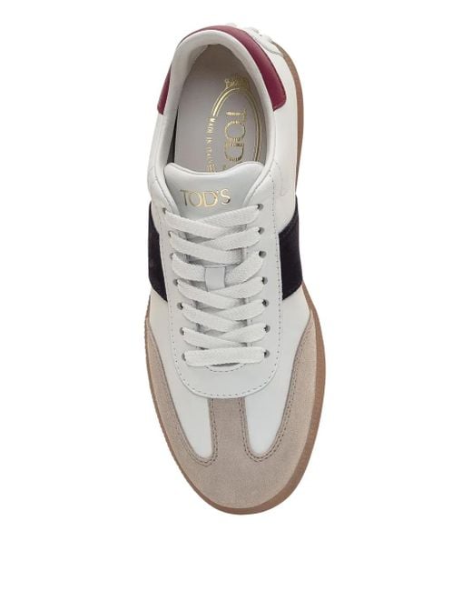 Tod's コントラスト レザースニーカー White