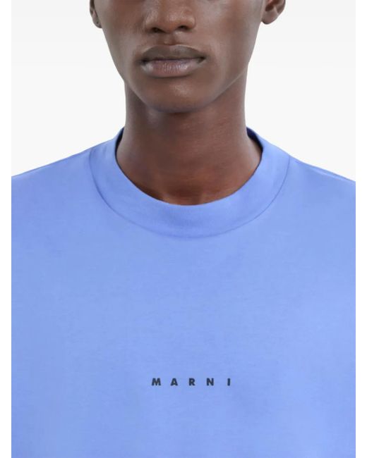メンズ Marni ロゴ Tシャツ Blue