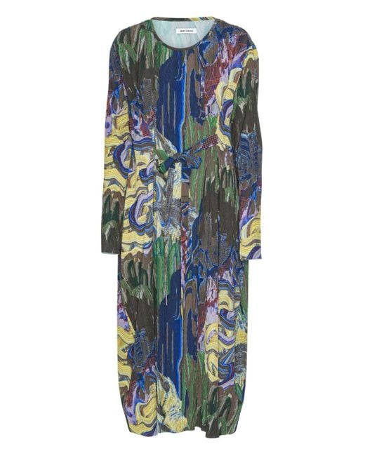 Henrik Vibskov Blue O Abstract-Print Midi Dress
