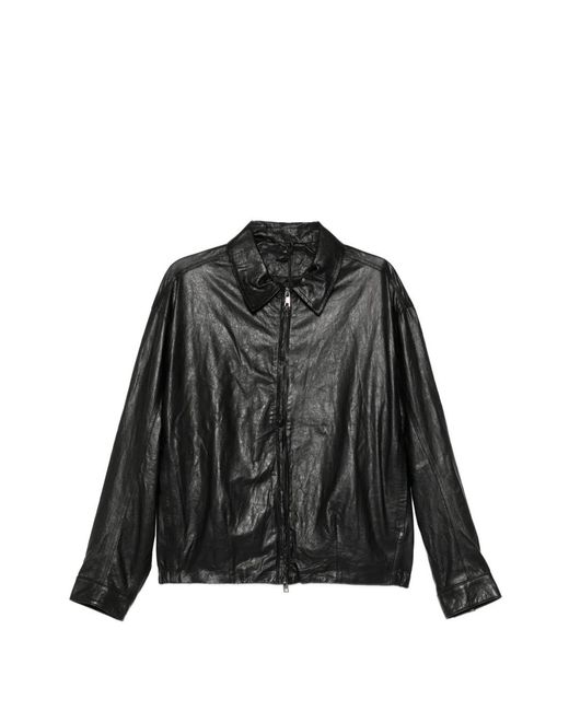 Veste À Col En Cuir Giorgio Brato pour homme en coloris Black
