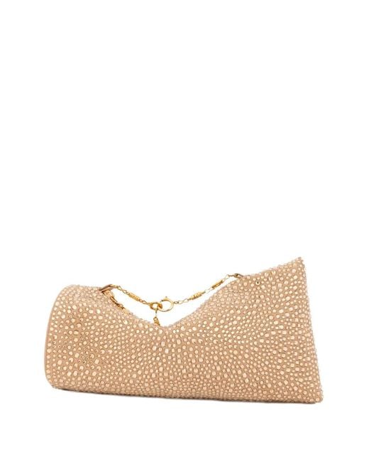 Gemy Maalouf Natural Crystal-Embellished Convertible Clutch Bag