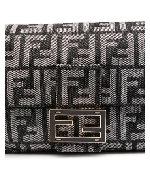 Bolso shopper Baguette con logo Fendi de color Black