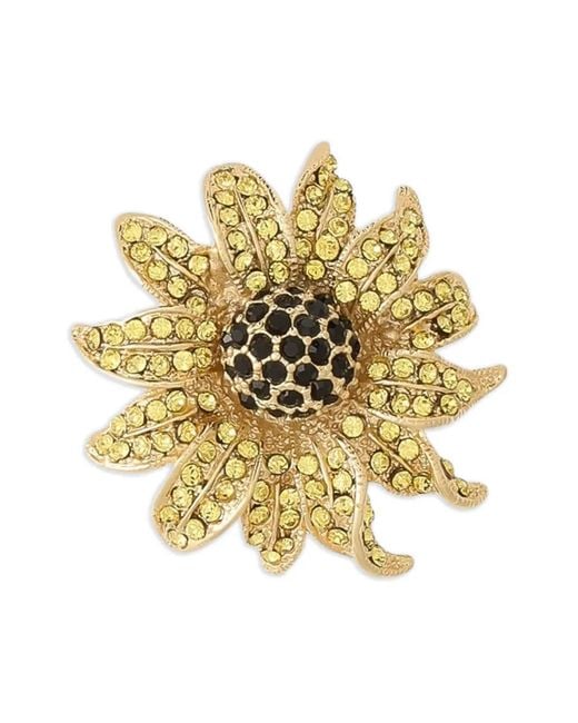Dolce & Gabbana Metallic Embellished-Floral Brooch for men