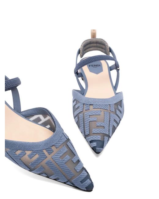 Fendi Blue Colibrì Ff-Motif Pumps