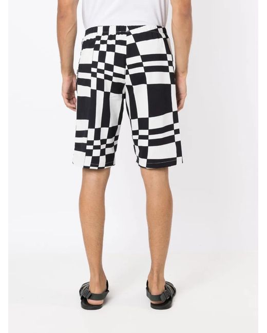 Amir Slama Black Graphic-Print Knee-Length Shorts for men