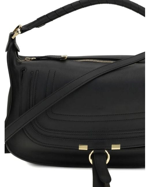 Chloé Marcie レザー ショルダーバッグ S Black