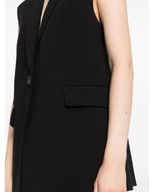 Vince Black Sleeveless Waistcoat