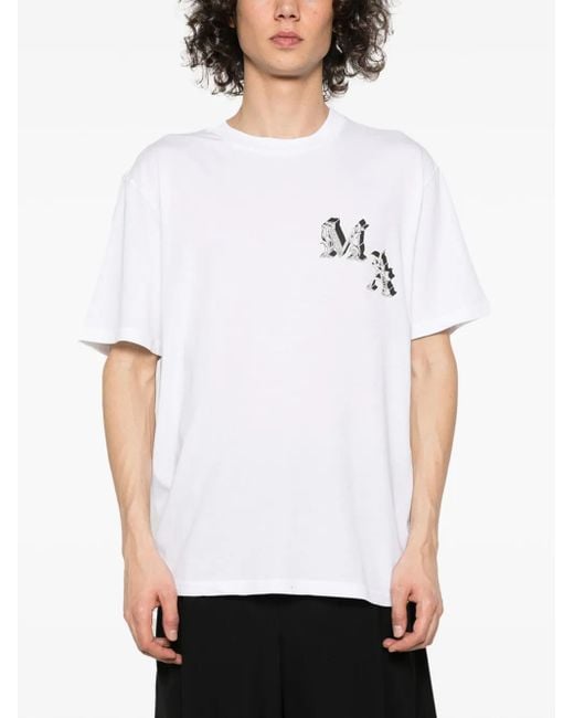 AMIRI Angel Print Cotton ジャージーＴシャツ Black White Buy AMIRI White Color Angel Printed Cotton Oversized Man T