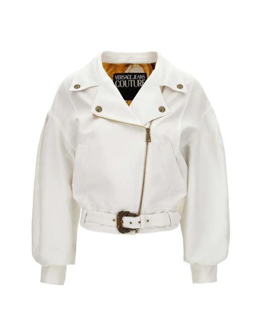 Versace Jeans Couture White Biker Jacket