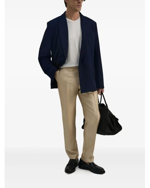 Domaine Des Artistes Blue Double-Breasted Wool Jacket for men