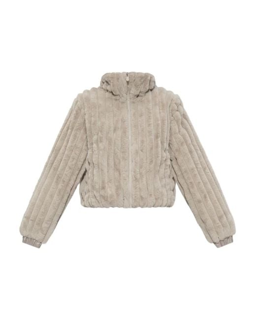 Save The Duck Natural Gerippte Jacke Mit Reißverschluss