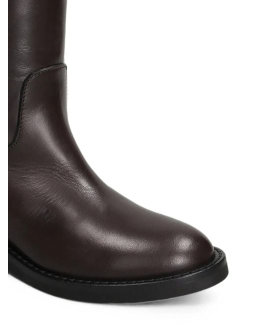 Via Roma 15 Black Leather Knee-High Boots