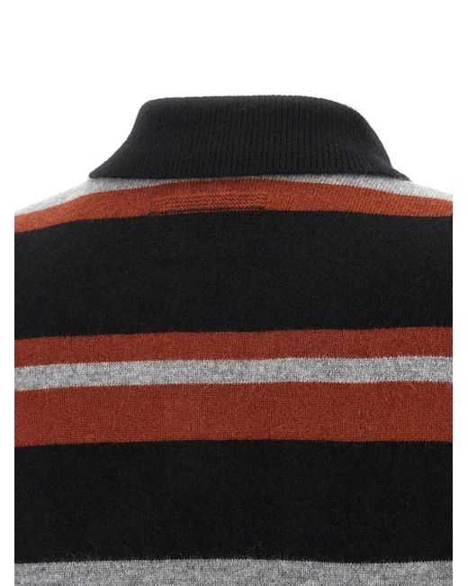 Guest In Residence Black Gestreiftes Collegiate Poloshirt