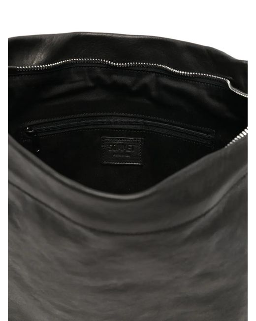 SOMMET Black Small Lidia Wax-Finish Leather Shoulder Bag