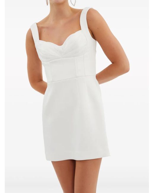 Rebecca Vallance White Delaney Draped Minidress