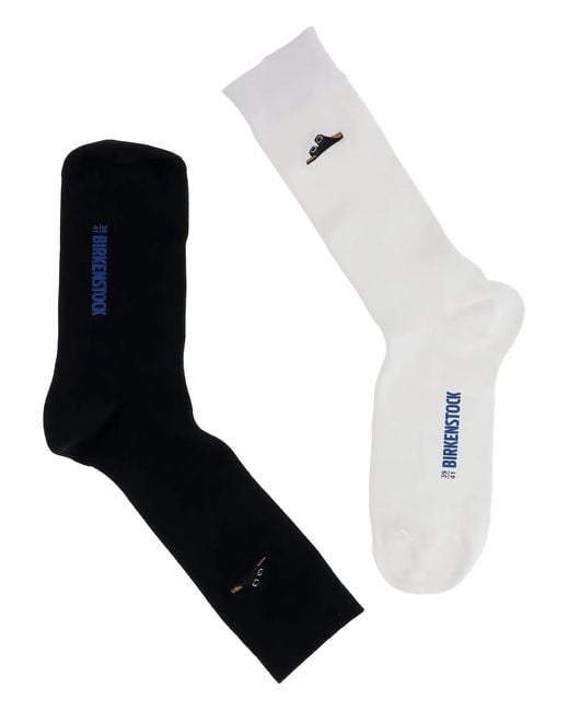 Birkenstock White Cotton-Blend Socks (Pack Of Two)
