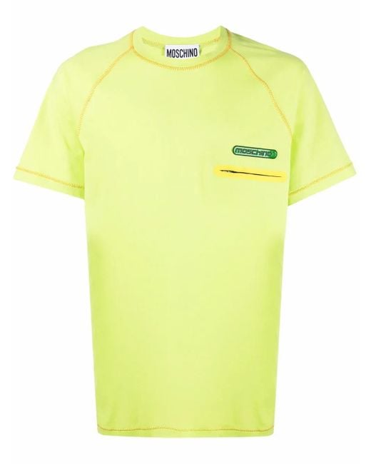 メンズ Moschino ロゴパッチ Tシャツ Green