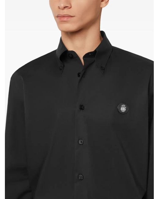 Billionaire Black Logo-Patch Shirt for men