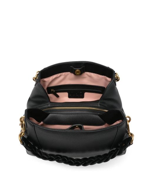 Liu Jo Black Medium 34 Braided-Handles Tote Bag
