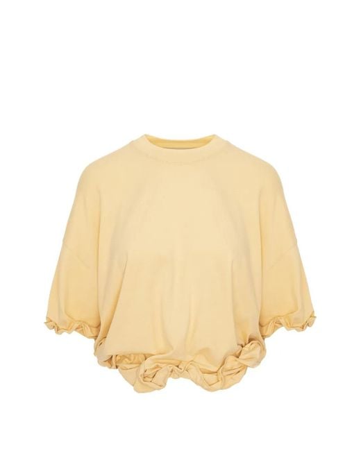 SEEN USERS Natural Twombly Bloom Ruffled T-Shirt