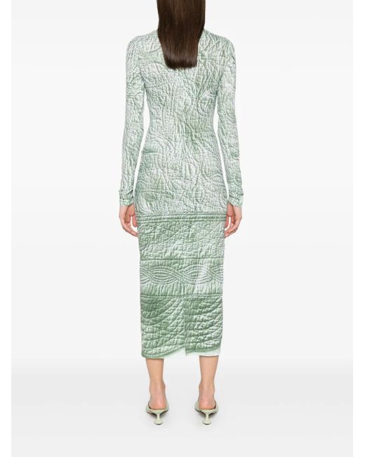 MM6 by Maison Margiela Green Iguana Midi Dress