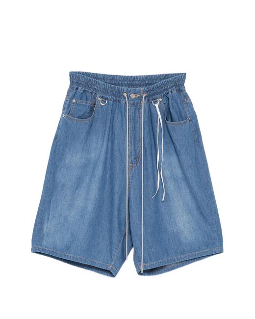 Mastermind Japan Blue Skull-Patched Drawstring Shorts for men
