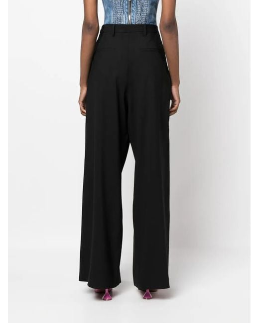 GIUSEPPE DI MORABITO Blue High-Waist Wool-Blend Trousers