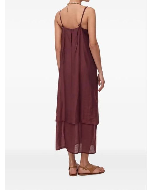 Ottod'Ame Purple Layered Spaghetti-Strap Maxi Dress