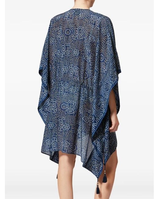 Isabel Marant Blue Loreliz Tassel Patterned Cover-Up