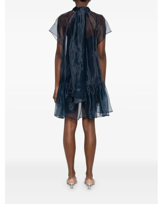 Jonathan Simkhai Blue Beaux Ruffled Mini Dress