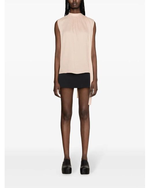 Givenchy Pink Mock-Neck Silk Blouse