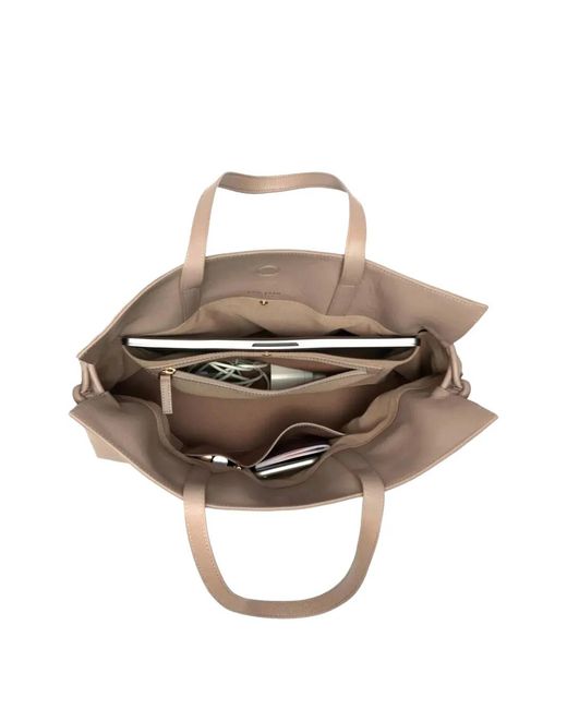 Esin Akan Natural Emma Drawstring Leather Tote Bag