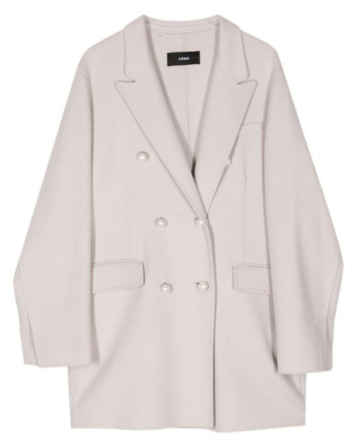 Arma White Double-breasted Wool Blazer