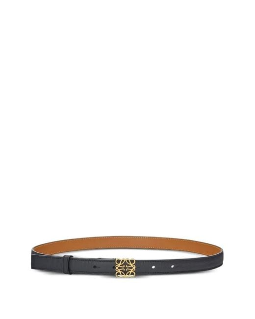 Loewe White Leather Logo-Plaque Belt