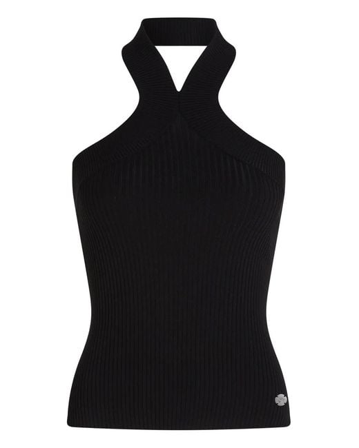 Karl Lagerfeld Geribbelde Top in het Black