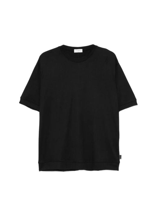 Paolo Pecora Black Crew-Neck T-Shirt for men