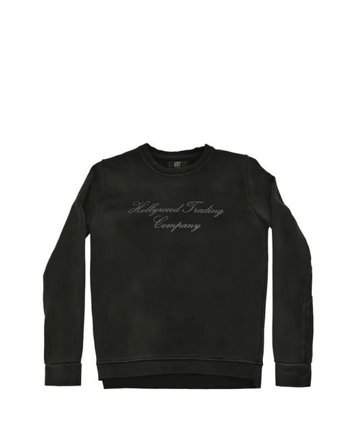 HTC Black Hollywood T.C Logo-Print Cotton Sweater
