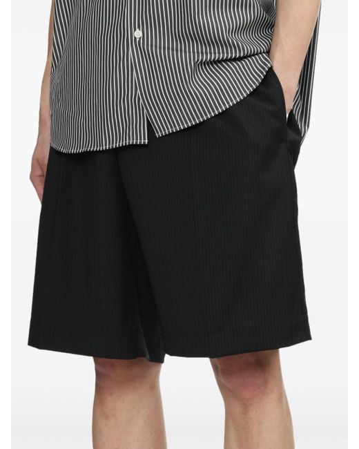 mfpen Black Pinstripe-pattern Straight-leg Shorts for men