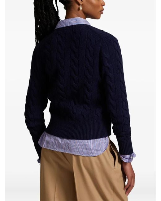 Polo Ralph Lauren Kabelgebreid Vest in het Blue
