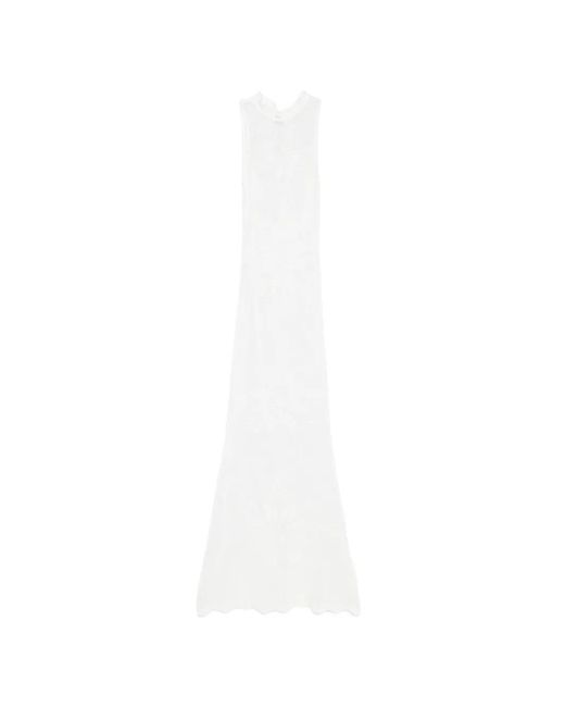 Twinset White Maxi Floral Sleeveless Dress