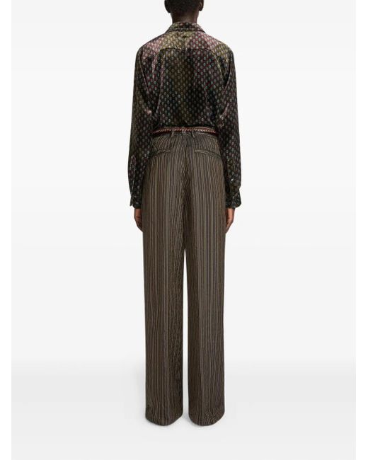 Dries Van Noten ストライプ パンツ Gray