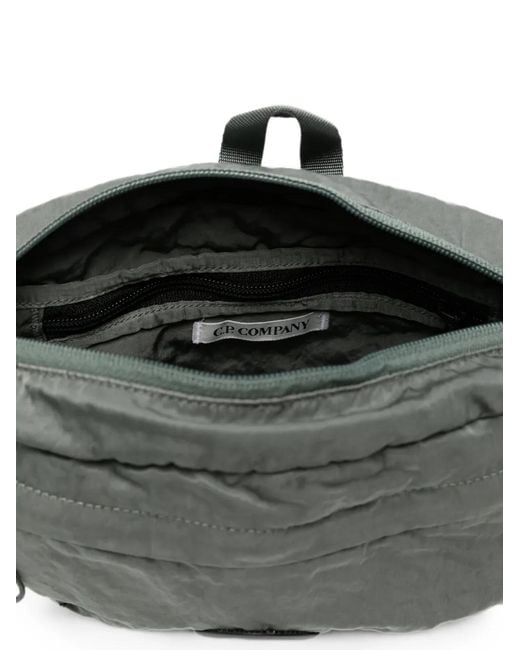 C P Company Gray Logo-Patch Belt Bag for men