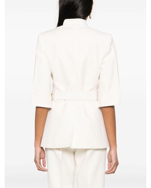 Gucci White Silk-blend Fitted Jacket