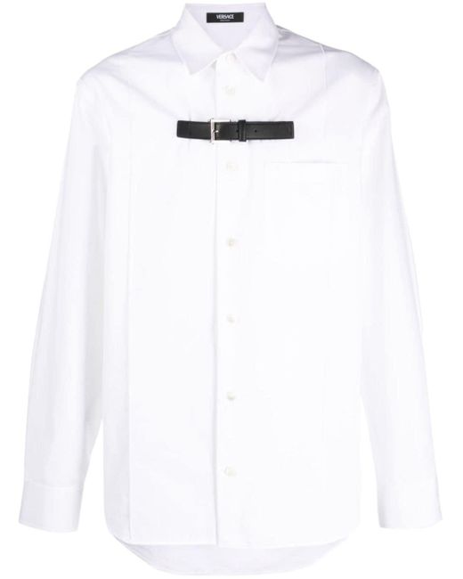 Versace Lederen Band Shirt in het White voor heren
