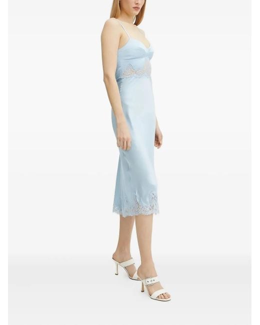 Ermanno Scervino White Lace-Insert Slip Midi Dress