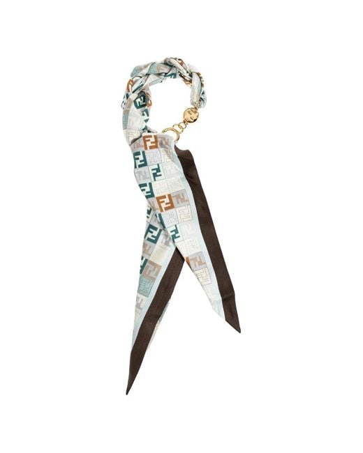 Fendi White Ff-Logo Braided Bag Charm