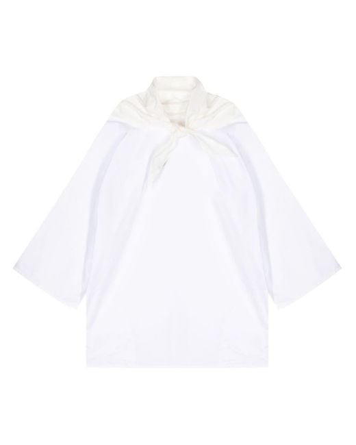 Scarf-detail short-sleeve blouse di Sofie D'Hoore in White