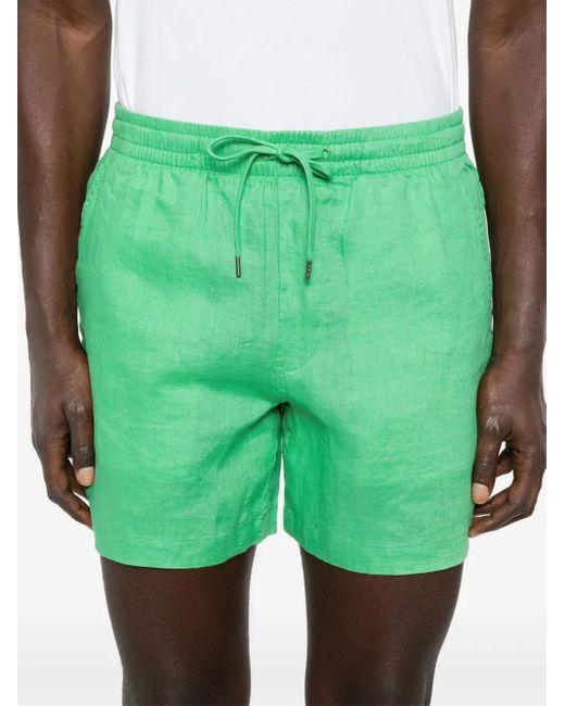 Polo Ralph Lauren Green Polo Pony-Motif Linen Shorts for men